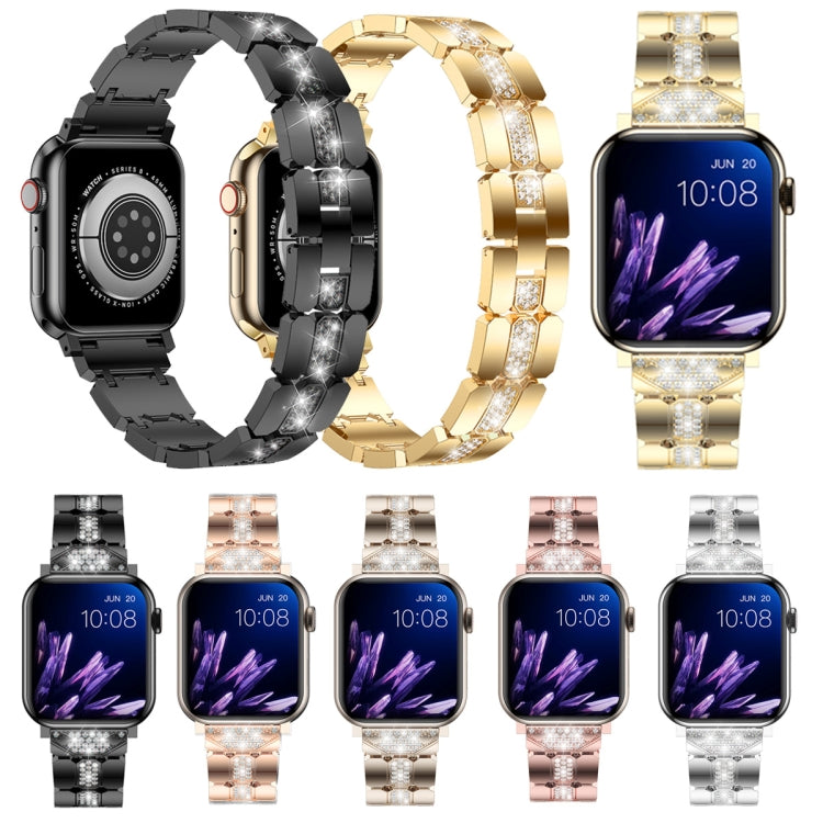Diamond Metal Watch Band, For Apple Watch SE 2022 44mm, For Apple Watch 7 41mm, For Apple Watch 7 45mm, For Apple Watch SE 40mm